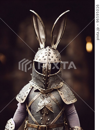 Spectacular rabbit knight equipped with armor...のイラスト素材 [96595016] - PIXTA