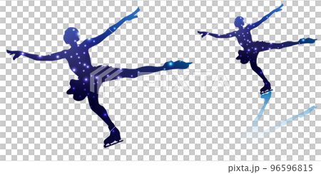女子花樣滑冰剪影（落地/閃光版） 96596815