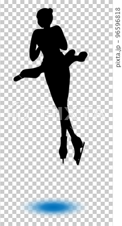 Women's figure skater silhouette (jump, black version) Women's figure skater silhouette (jump, black version) 96596818