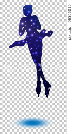 Women's figure skater silhouette (jump glitter version) Women's figure skater silhouette (jump glitter version) 96596819