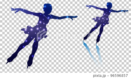 Women's figure skater silhouette (skating glitter version) 96596857