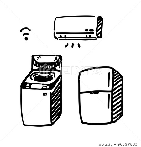 1人暮らしの家電のイラスト 96597883