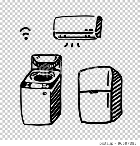 1人暮らしの家電のイラスト 96597883