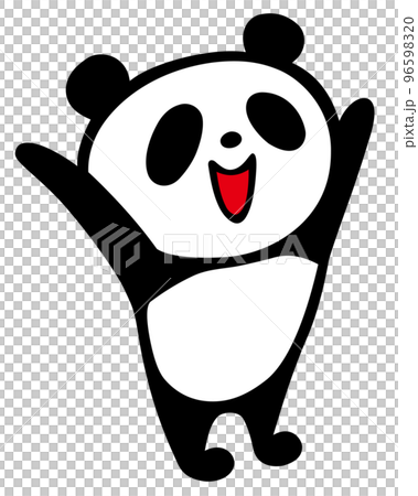 Cute simple panda Banzai pose 96598320