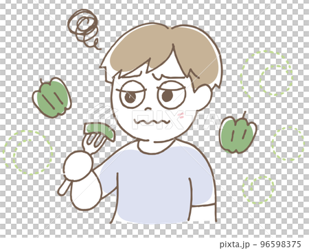Child who hates vegetables (with background) Child who hates vegetables (with background) 96598375