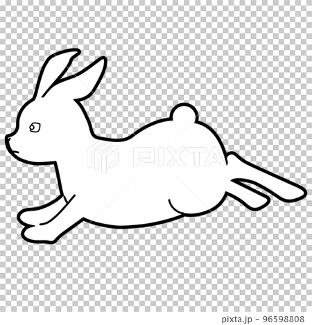 飛び跳ねるうさぎのイラスト素材 96598808