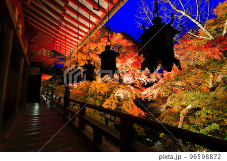 【奈良県】談山神社拝殿から見た紅葉ライトアップ 96598872