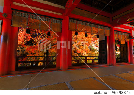 【奈良県】談山神社拝殿から見た紅葉ライトアップ 96598875