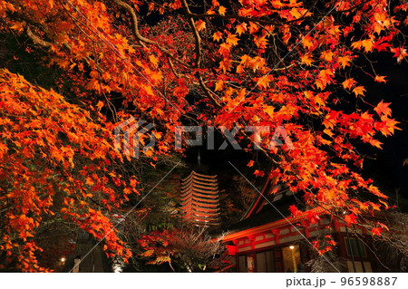 【奈良県】談山神社の紅葉ライトアップ（十三重塔） 96598887