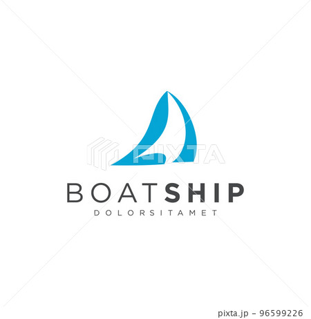Simple Sailing Boat Logo Vector Stock Vector Illustration of nautical	 96599226