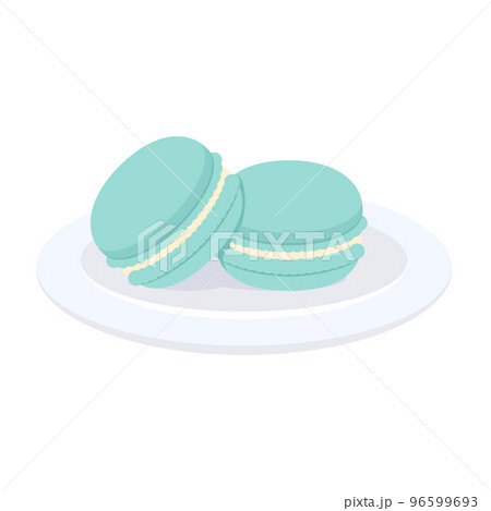 ブルーのマカロンのイラスト 96599693
