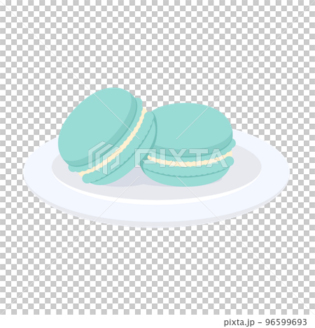 ブルーのマカロンのイラスト 96599693