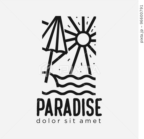 Linear Beach Umbrella Icon from Accommodation Outline  Linear Beach Umbrella Icon from Accommodation Outline  96600791