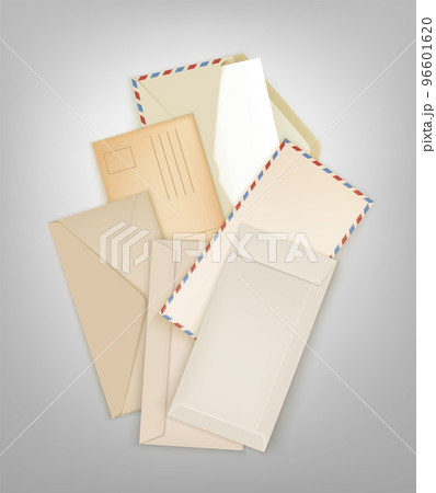 Envelopes Realistic Bunch Mockup 96601620