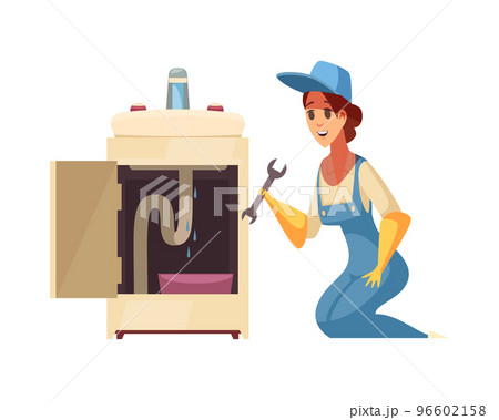 Female Plumber Sink Composition 96602158