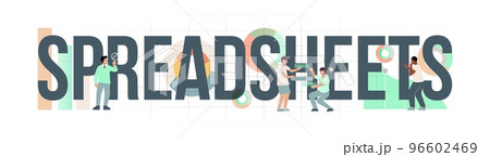 Spreadsheets Flat Text 96602469