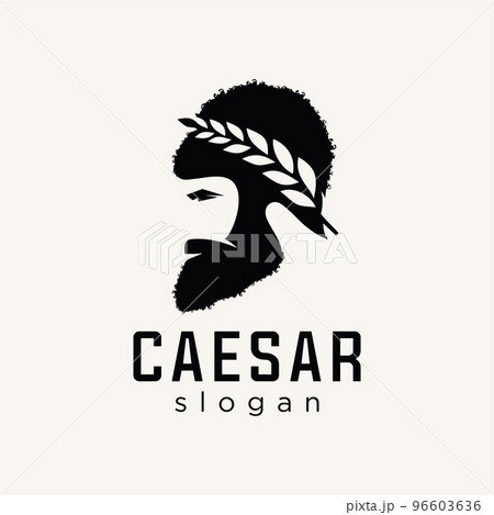 Caesar of Rome empire head vector logo design vector black silhouette Caesar of Rome empire head vector logo design vector black silhouette 96603636