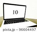 10と書かれたパソコン画面 96604497