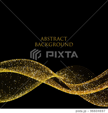 Light effect golden swirl. The magic effect of the trail of a vortex spark on a black background. Light effect golden swirl. The magic effect of the trail of a vortex spark on a black background. 96604697