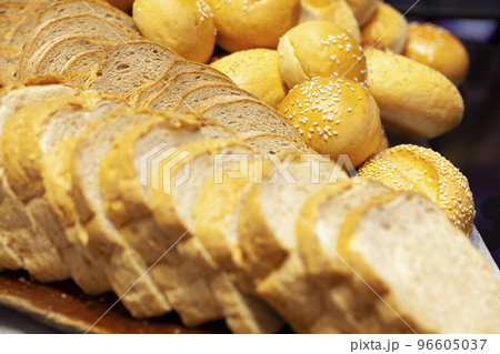 fresh bread and wheat on the wooden fresh bread and wheat on the wooden 96605037