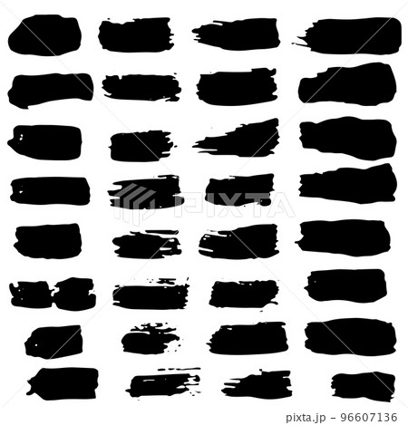 Grunge ink brush strokes freehand black brushes Vector Image