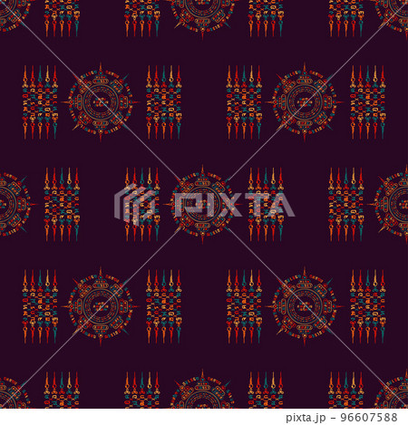 Abstract circle symbols seamless pattern design 96607588