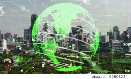 Green city technology shifting towards sustainable alteration concept Green city technology shifting towards sustainable alteration concept 96608284