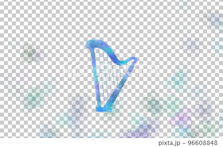 A simple illustration with a harp silhouette design and copy space 96608848