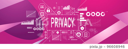 Privacy theme on geometric pattern background 96608946