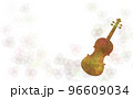 バイオリンのシルエットをデザインしコピースペースのあるシンプルなイラスト 96609034