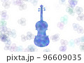 バイオリンのシルエットをデザインしコピースペースのあるシンプルなイラスト 96609035