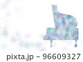 ピアノのシルエットをデザインしコピースペースのあるシンプルなイラスト 96609327