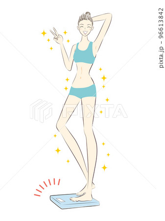 スタイルのいい女性　ダイエット成功　美ボディ 　イラスト 96613842