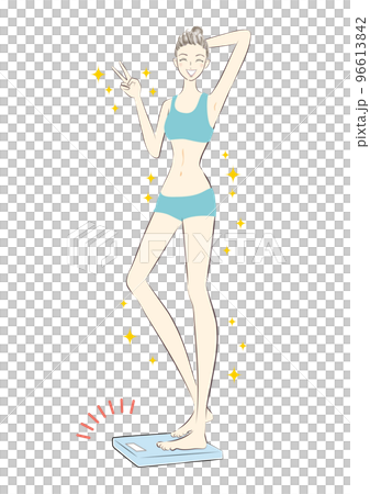 スタイルのいい女性　ダイエット成功　美ボディ 　イラスト 96613842