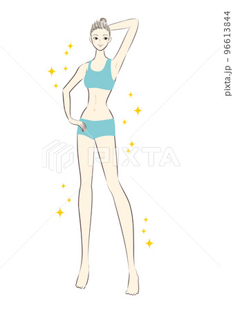 スタイルのいい女性　美ボディ 　イラスト 96613844