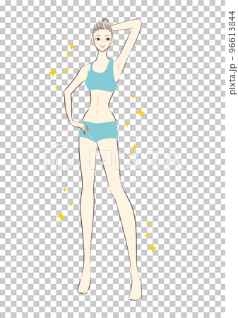 スタイルのいい女性　美ボディ 　イラスト 96613844