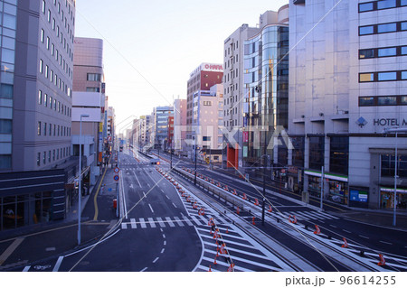 宇都宮市　JR宇都宮駅東の街並み 96614255
