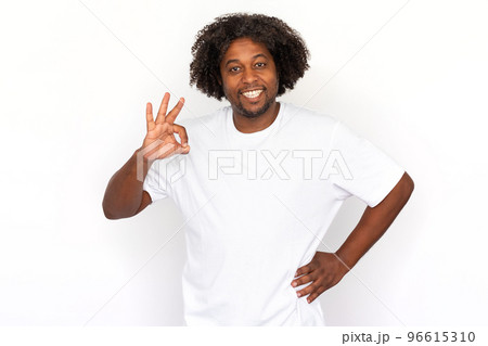 Happy African American man with ok gesture Happy African American man with ok gesture 96615310