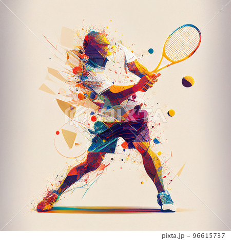 Tennis. Colorful abstract tennis background. Sports poster illustration 96615737