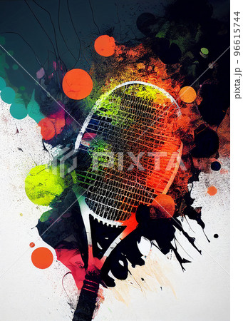 Tennis. Colorful abstract tennis background. Sports poster illustration 96615744