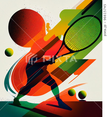 Tennis. Colorful abstract tennis background. Sports poster illustration 96615745