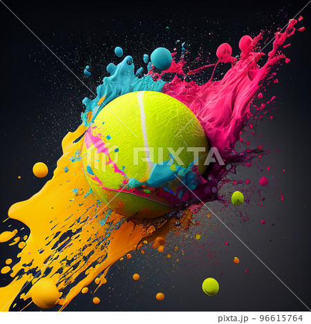 Tennis. Colorful abstract tennis background. Sports poster illustration 96615764