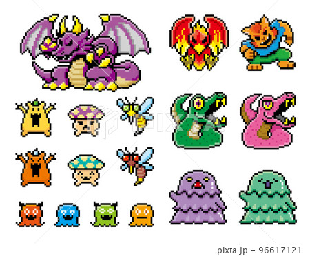 RPG風ドット絵 モンスターセットのイラスト素材 [96617121] - PIXTA