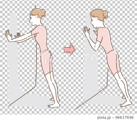 A woman doing push-ups on the wall (pink) 96617696