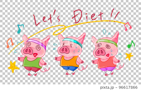 Pigs tired from aerobics Pigs tired from aerobics 96617866