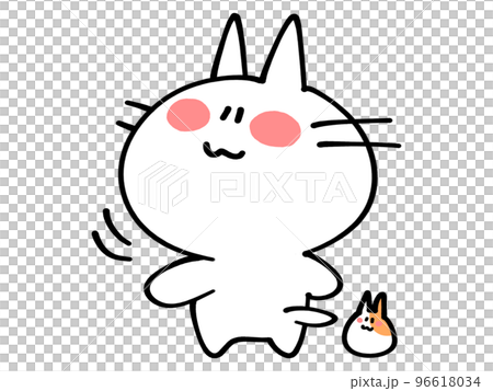 回頭看的貓和倉鼠的插圖素材 回頭看的貓和倉鼠的插圖素材 96618034