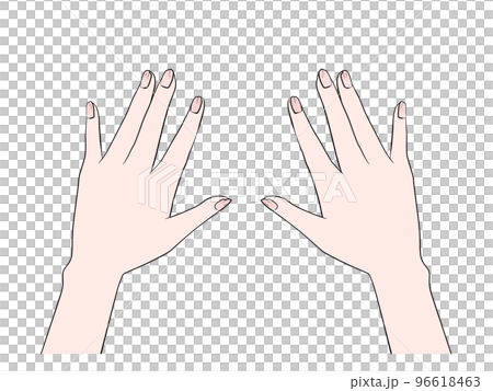 傷んだ爪のイラスト（両手）　アニメ塗り 96618463