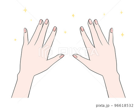 綺麗な爪のイラスト（両手）　アニメ塗り 96618532