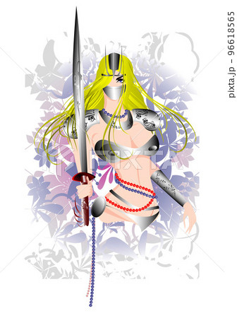 女性、剣、鎧、戦士 96618565
