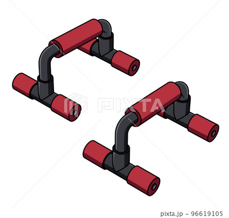 プッシュアップバー斜めのイラスト 96619105